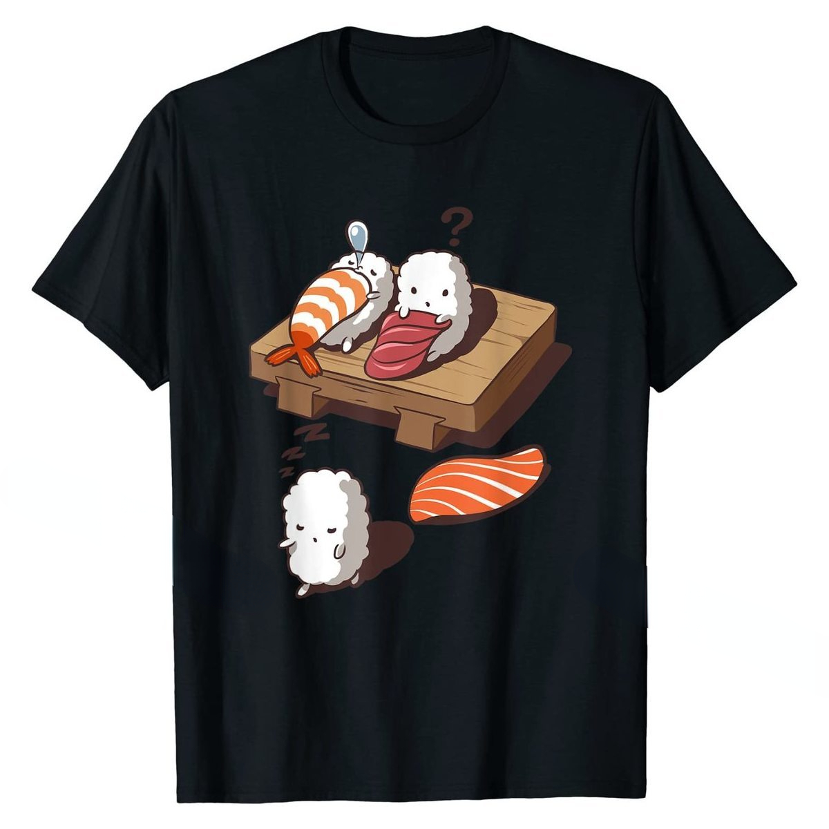 Street Fashion Japan - ตลกญี่ปุ่น Nigiri ซูชิ Sleepwalking Tee ผู้ชายผู้หญิงสั้นแขนแฟชั่นเสื้อยืดกราฟิก
