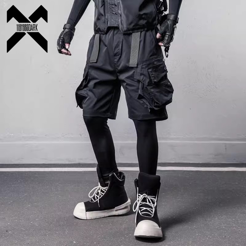 Techwear Pants Tactical - 2025 ฤดูร้อนยุทธวิธีกางเกงขาสั้นผู้ชายแฟชั่นหลายกระเป๋ากางเกงขาสั้นสินค้า Techwear Hip Hop Streetwear