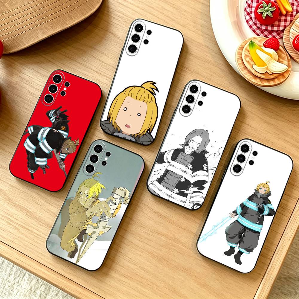 Street Fashion Official - อะนิเมะไฟร์ฟอร์ซ อาร์เธอร์ โบย์ลเคสโทรศัพท์สำหรับซัมซุง S25,S24,S21,S22,S23,S30,Ultra,S20,Plus,Fe,Note,10,9,5G สีดำ