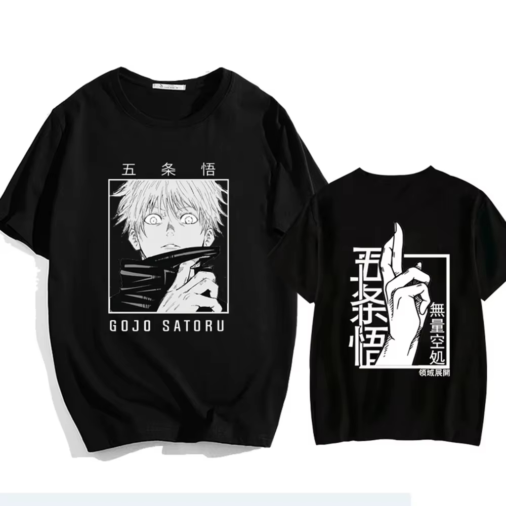 Street Fashion Japan - เสื้อยืดพิมพ์ลายโกโจ ซาโตรุ สไตล์พังก์ อนิเมะญี่ปุ่นใหม่ ปี 2026