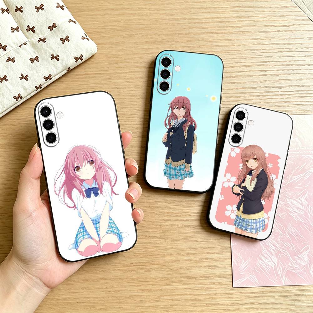 Street Fashion Official - เสียงเงียบๆ นิชิมิยะ โชโกะเคสโทรศัพท์สำหรับซัมซุงกาแล็กซี่ A73,A72,A71,A70,A53,A52,A51,อื่นๆปกสีดำนุ่ม