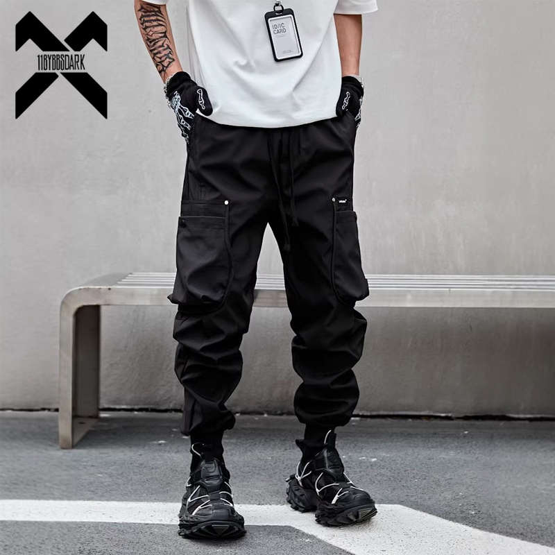 Techwear Pants Tactical - กางเกงจ็อกเกอร์ผู้ชายทรง Tactical รุ่นใหม่ปี 2026 กางเกงคาร์โก้สไตล์สตรีทแวร์สีดำทรงหลวมแบบฮาเร็ม กางเกงเทคแวร์เอวยางยืด
