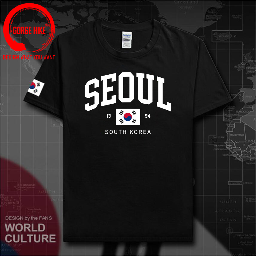 Street Fashion Of Seoul - โซล เกาหลีใต้ ธงชาติ เสื้อยืดยูนิเซ็กส์ วินเทจ แฟชั่นคลาสสิก
