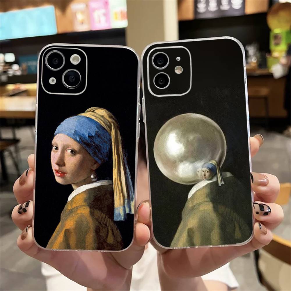Street Fashion Official - เคสโทรศัพท์ลายสาวน้อยกับต่างหูมุก รุ่น Absurd สำหรับ iPhone17,16,15,14,13,12,11 Plus,Pro