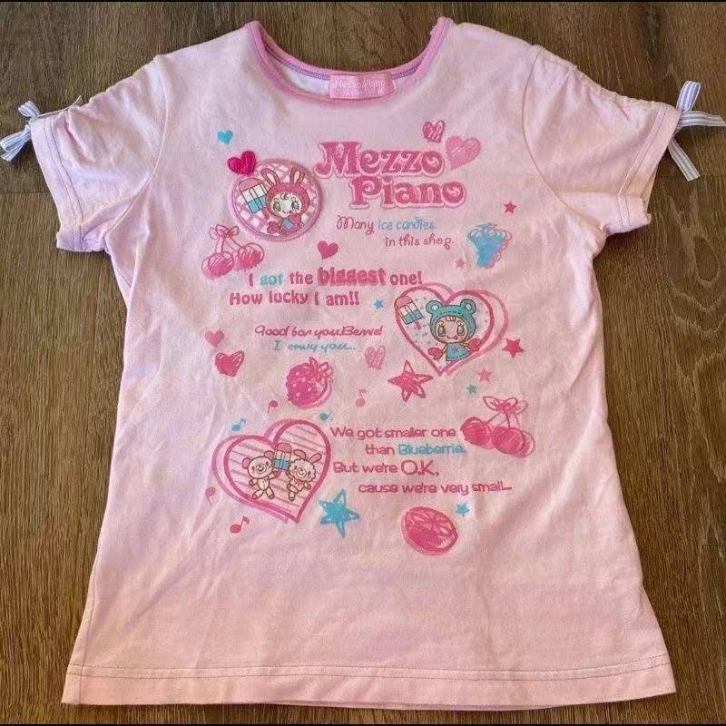 เสื้อยืดแขนสั้นสไตล์วินเทจน่าร - Street Fashion Girl บทวิจารณ์และราคา