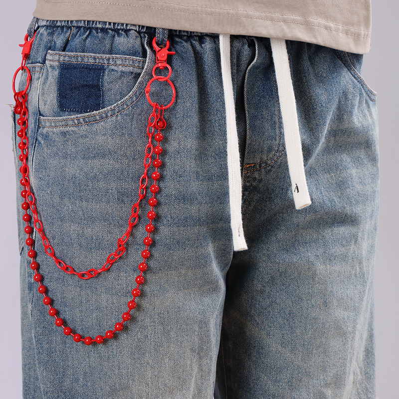 โซ่กางเกงหลายชั้นประดับลูกปัดส - Street Fashion Girl บทวิจารณ์และราคา