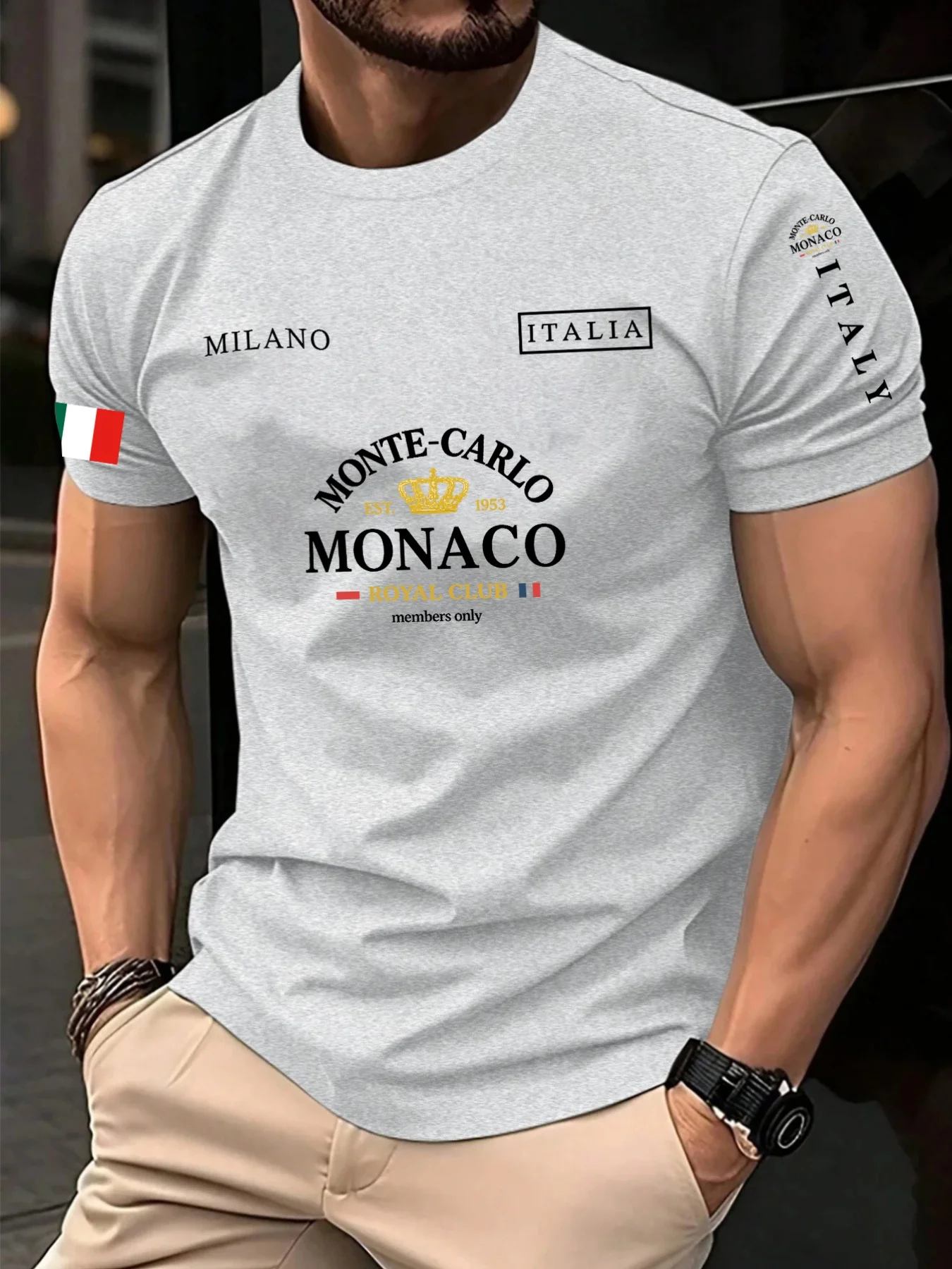 เสื้อยืดพิมพ์ลายธงชาติโมนาโกคุ - Street Fashion Monaco บทวิจารณ์และราคา