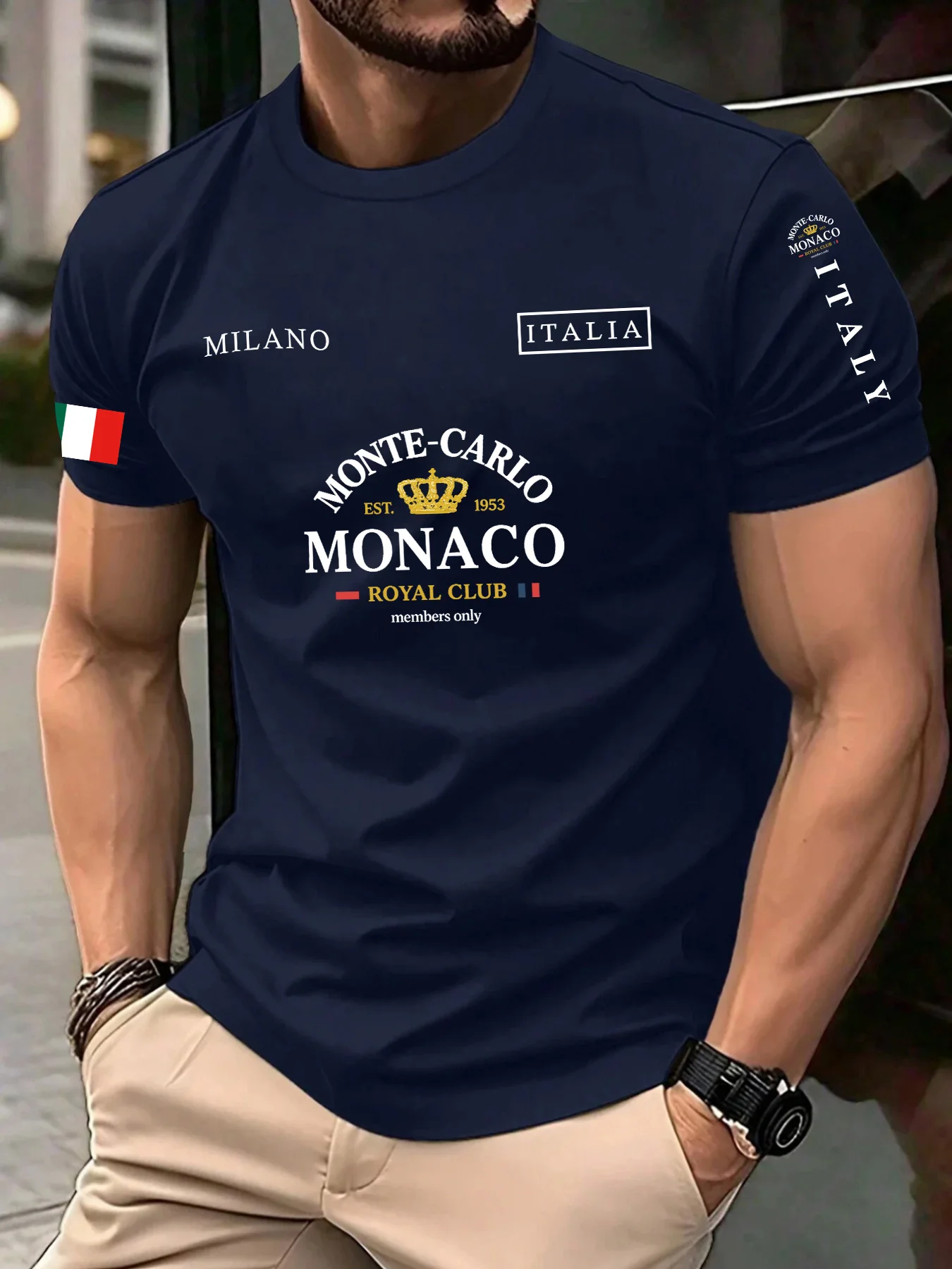เสื้อยืดพิมพ์ลายธงชาติโมนาโกคุ - Street Fashion Monaco บทวิจารณ์และราคา