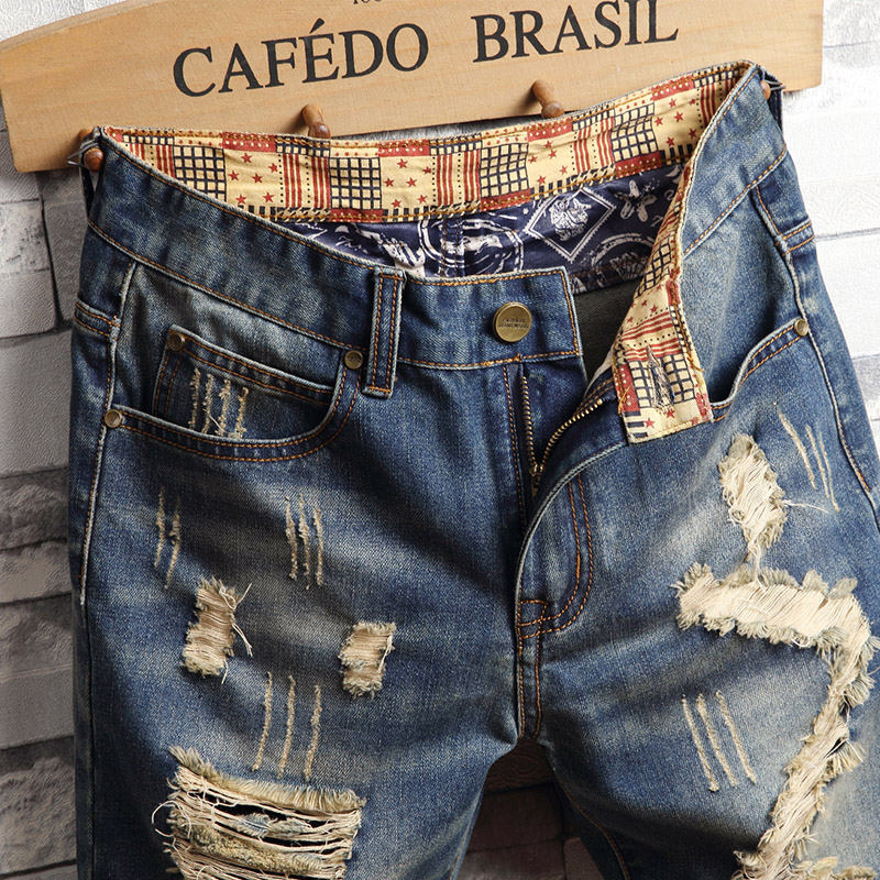 กางเกงยีนส์ขาสั้นสไตล์ฮิปฮอปขา - Street Fashion Art บทวิจารณ์และราคา