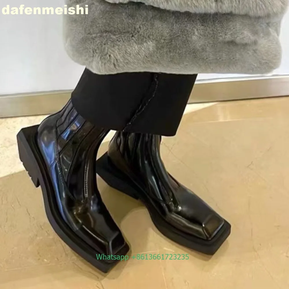 รองเท้าบูทผู้หญิงทรงเหลี่ยมหนั - Street Fashion Rome 2025 บทวิจารณ์และราคา