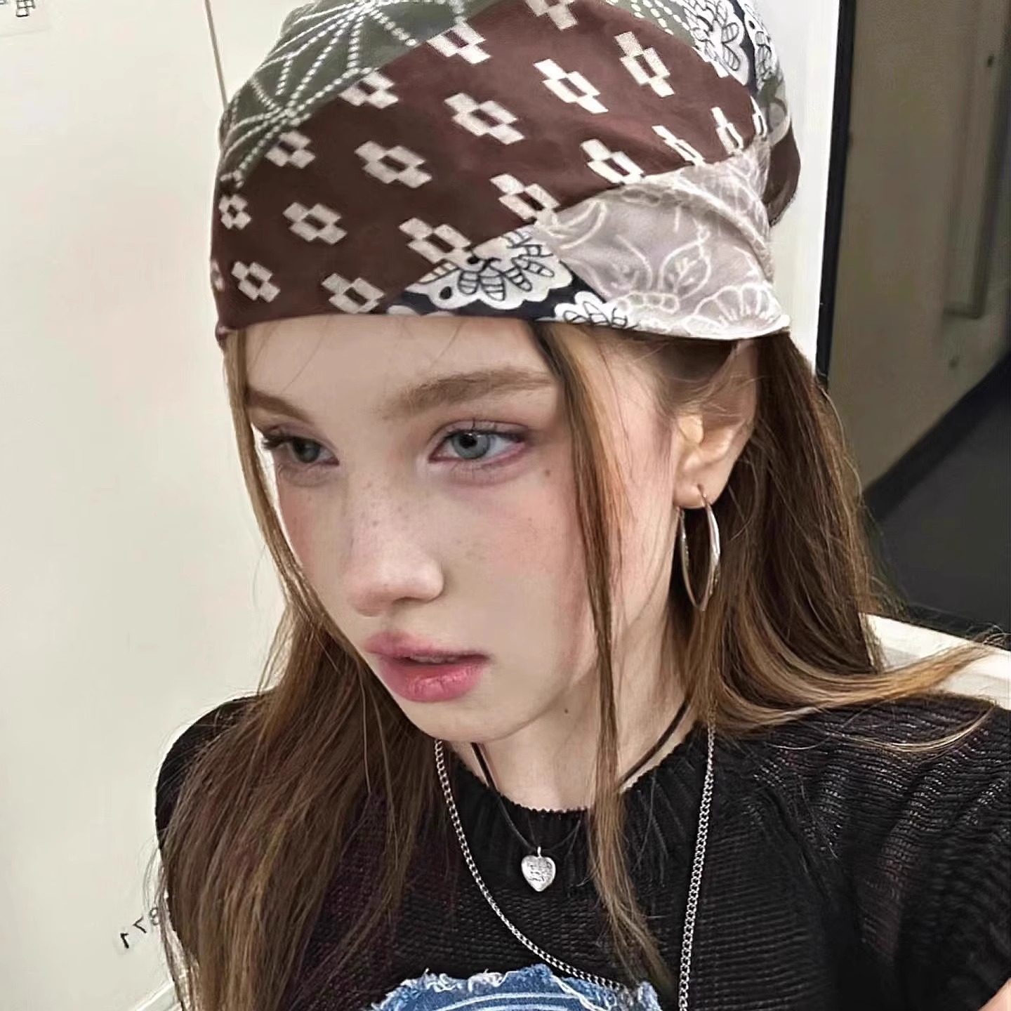 ผ้าพันคอสไตล์อเมริกันย้อนยุค ผ - Street Fashion Girl บทวิจารณ์และราคา