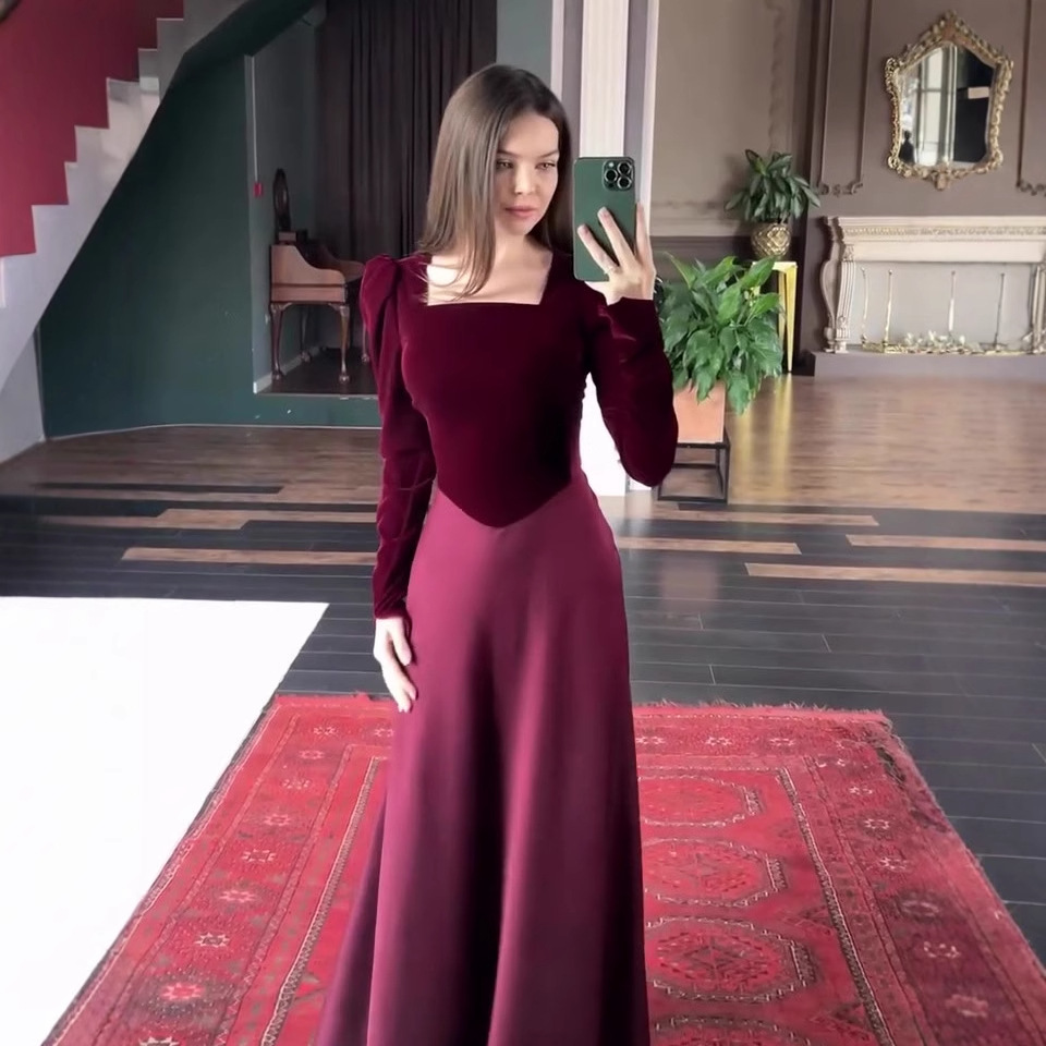 ชุดเดรสยาวแขนยาวสไตล์ใหม่สำหรั - Street Fashion Dubai บทวิจารณ์และราคา