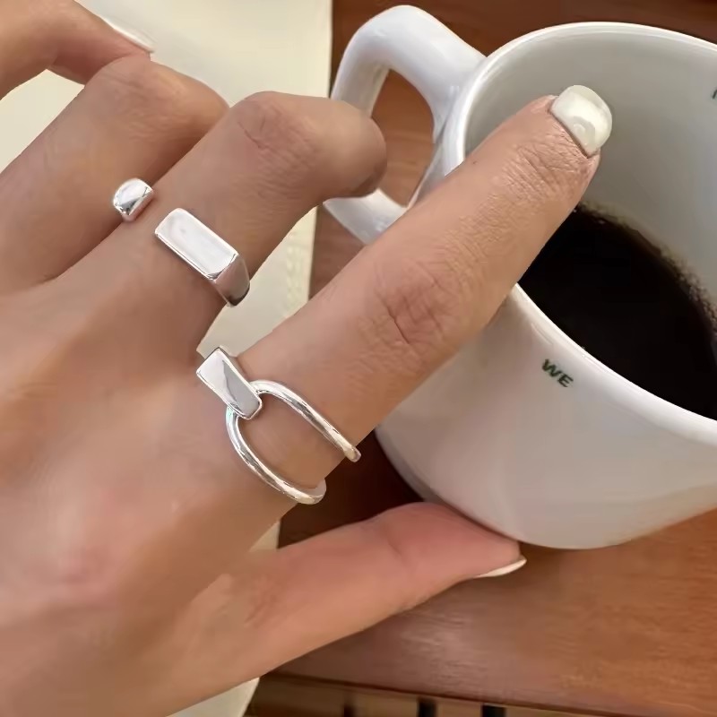 VENTFILLE 925 แหวนเงินสเตอร์ลิ - Street Fashion Rings บทวิจารณ์และราคา