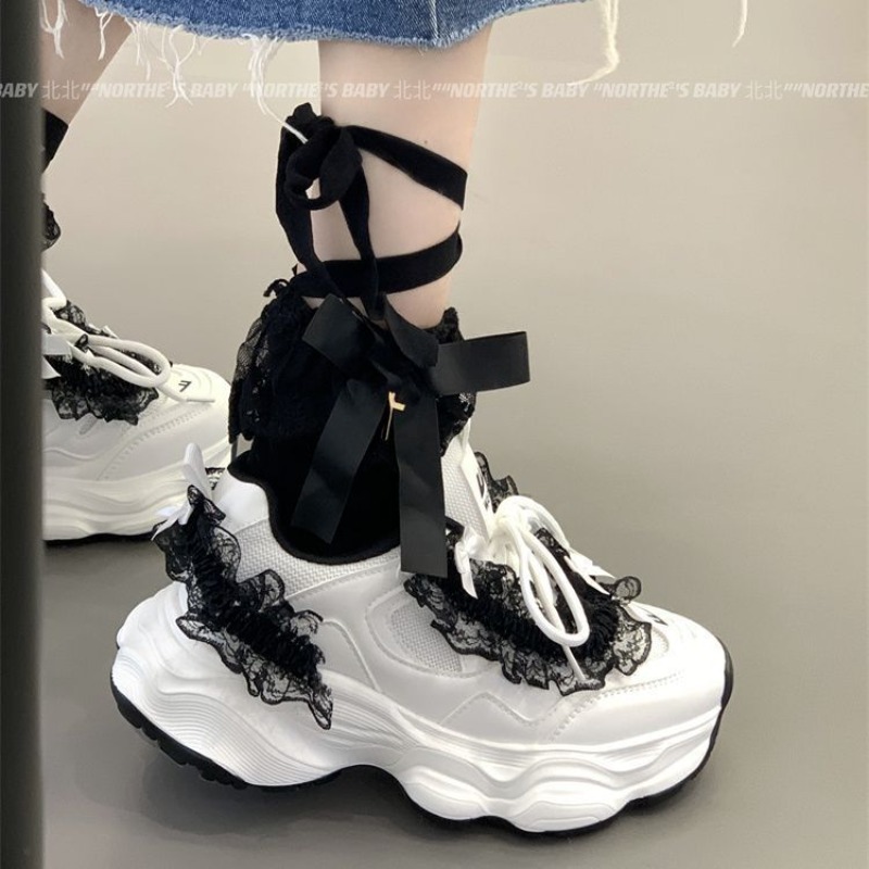รองเท้าผ้าใบทรงหนา สไตล์วอร์ริ - Street Fashion Girl บทวิจารณ์และราคา