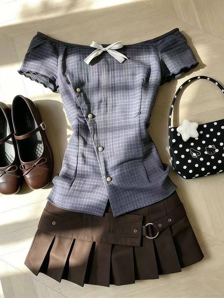 เสื้อครอปสไตล์เรโทร แต่งระบาย  - Street Fashion In Japan บทวิจารณ์และราคา