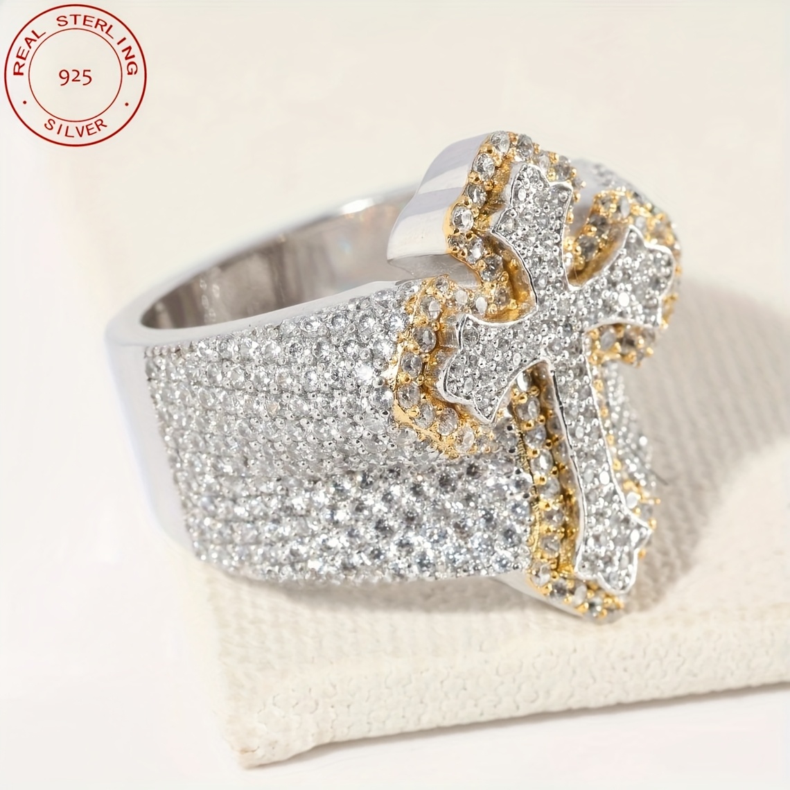 แหวนเงินแท้ 925 ลายกากบาทแบบ I - Street Fashion Rings บทวิจารณ์และราคา