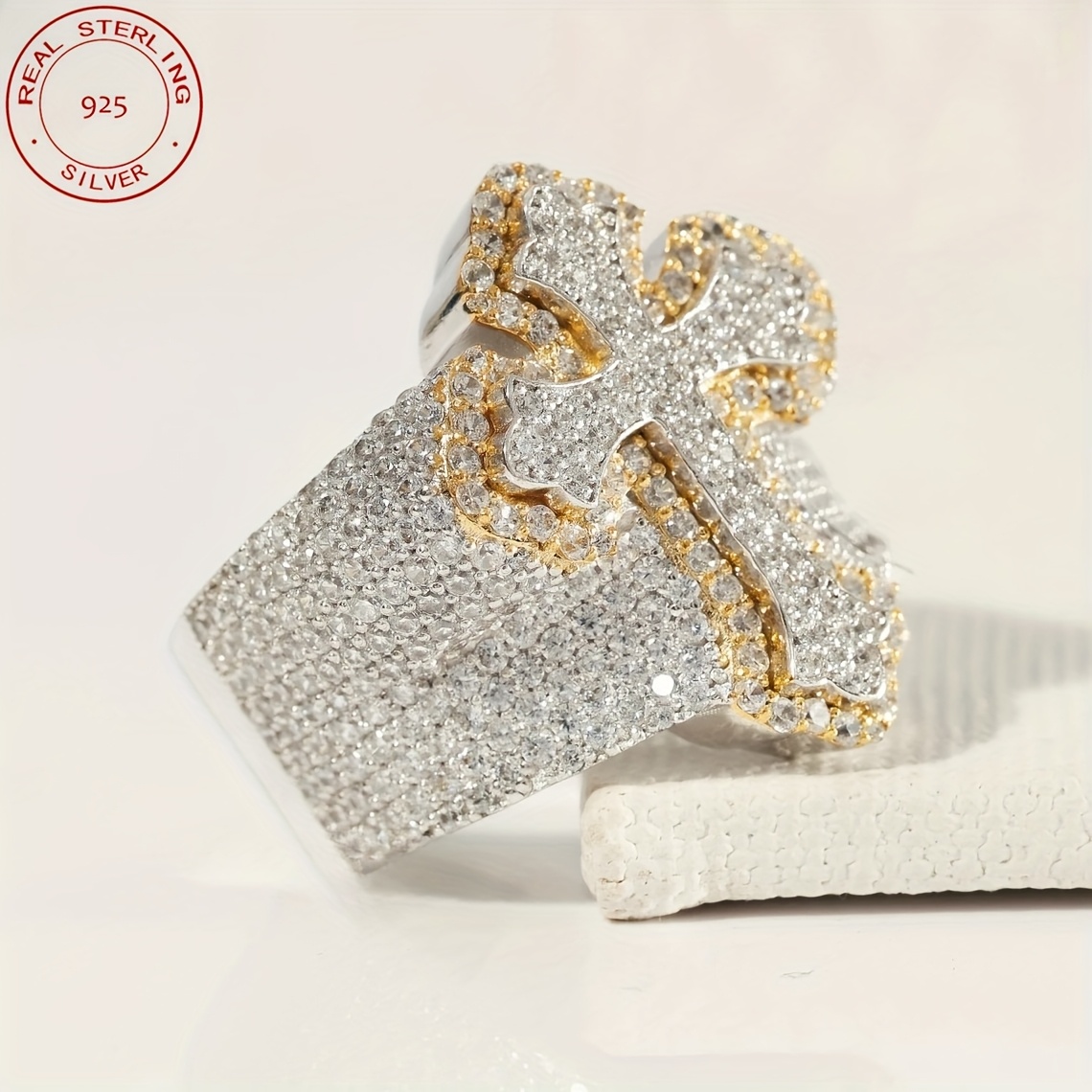 แหวนเงินแท้ 925 ลายกากบาทแบบ I - Street Fashion Rings บทวิจารณ์และราคา
