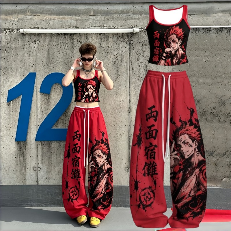 ชุดเซ็ต 2 ชิ้นลายอนิเมะญี่ปุ่น - Street Fashion Japan บทวิจารณ์และราคา